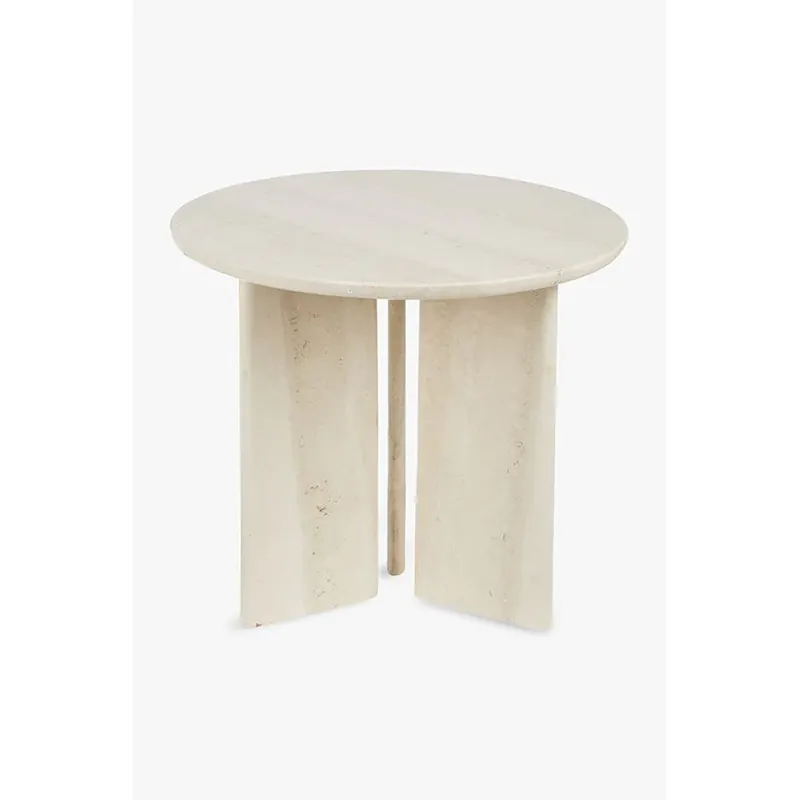 Meistverkauft Beistelltisch – Travertinmarmor, Handgefertigte Verarbeitung, Polierte Oberfläche, Abgerundete Details – Jade | Studio Femme Home
