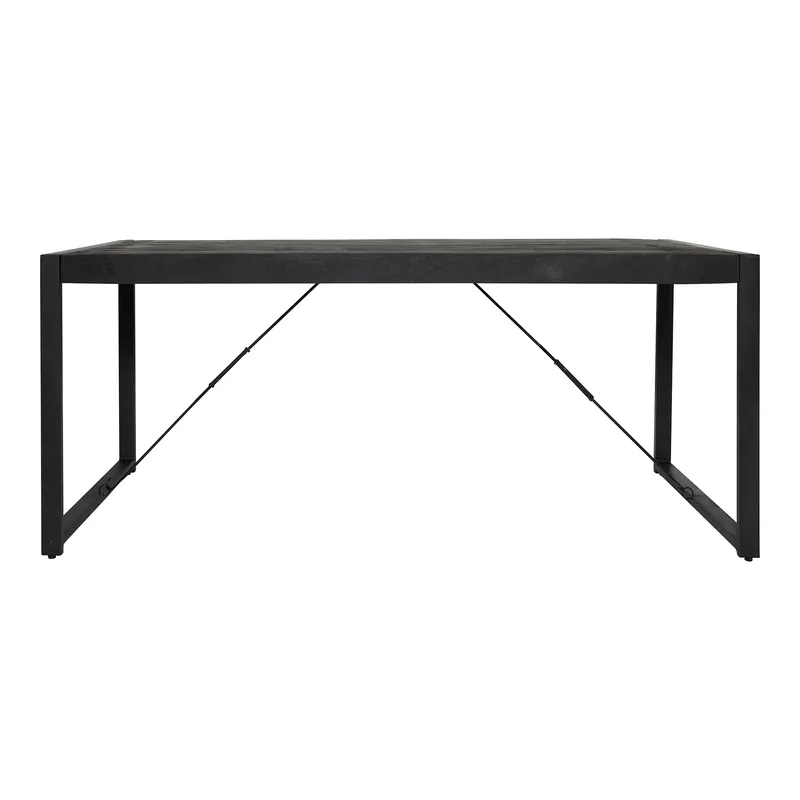 Esszimmertisch - Mangoholz Schwarz, U Gestell, Schwarz Metall, 160 cm – Boaz | Starfurn Neuheit