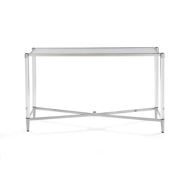 Konsolentisch - Gehärtete Glasplatte, Acrylbeine, Polierter Edelstahlrahmen – Marilyn | Modus Furniture International Billig