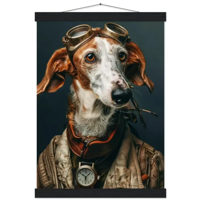 Bestpreis Schulposter - Motiv „Irischer roter Hund“, mattes FSC-zertifiziertes Papier, Magnet-Holzleisten aus Kiefernholz, magnetische Holzdübel oben & unten | St Tropez Art