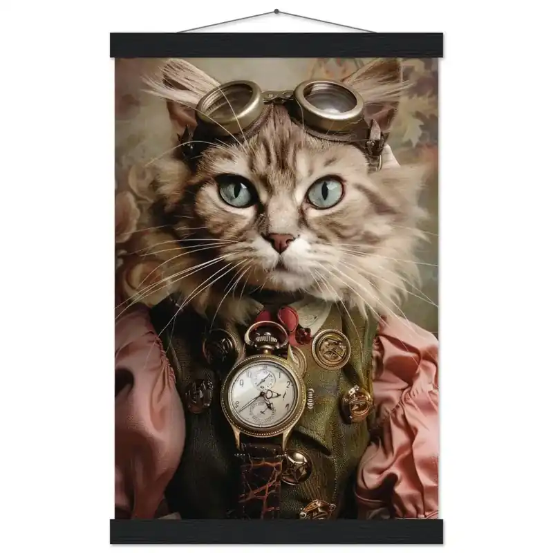Schnäppchen Schulposter – Ocicat Katze, Steampunk-Outfit, Brille | St Tropez Art