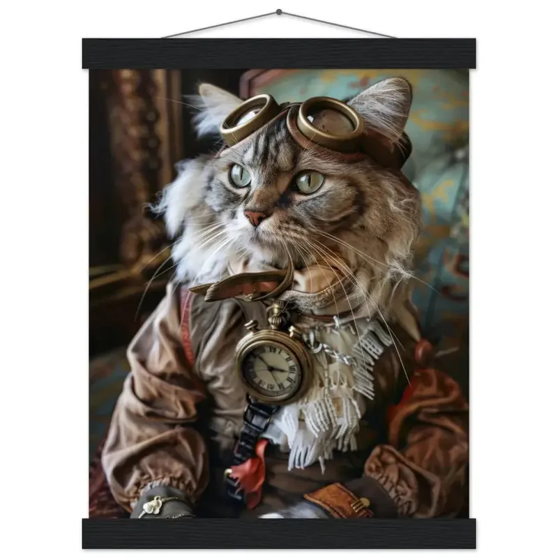 Preiswert Schulposter – Ragamuffin Katze, Steampunk-Outfit, Brille | St Tropez Art