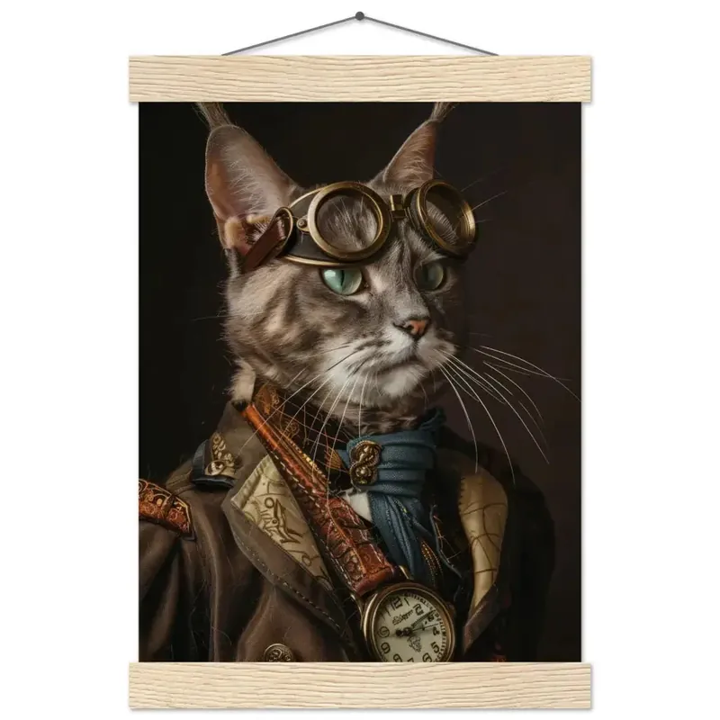 Sichere Zahlung Schulposter – Korat Katze, Steampunk-Outfit, antike Taschenuhr | St Tropez Art