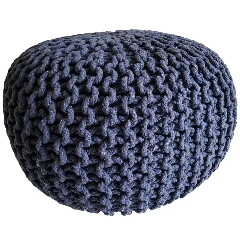 Sonderangebot Pouf - Grobstrick-Optik, Recycelte Baumwolle, Kompakte Größe | MVG Voglrieder