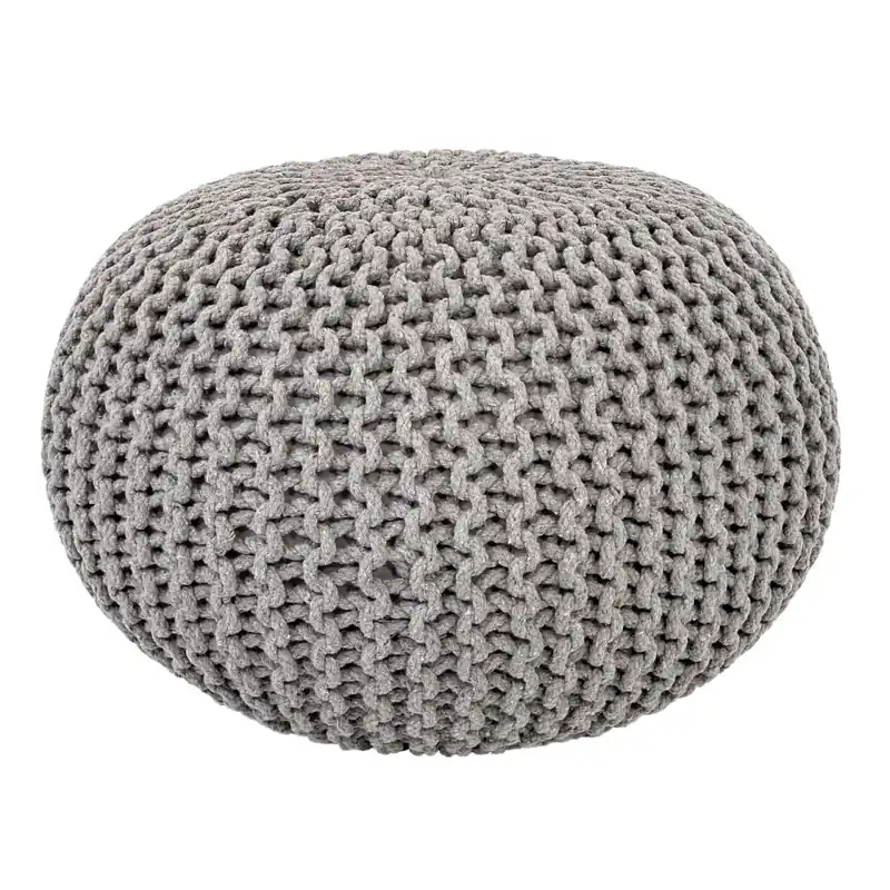 Schneller Versand Pouf - Grobstrick-Design, recycelte Baumwolle, extra groß | MVG Voglrieder