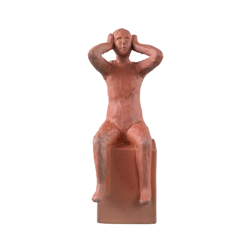 Statue – Mensch Design, Keramik Material, Braun, A – Amii | PTMD Ausverkauf