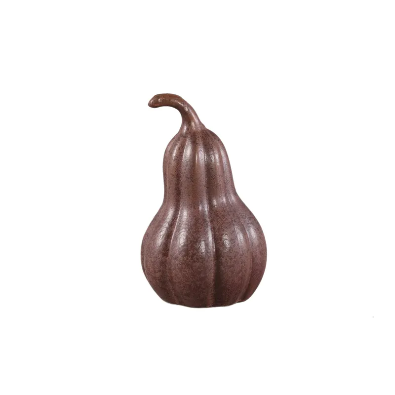 Ausverkauf Statue – Kürbis Design, Organische Form, Keramik Material, Braun, Niedrig – Julija | PTMD