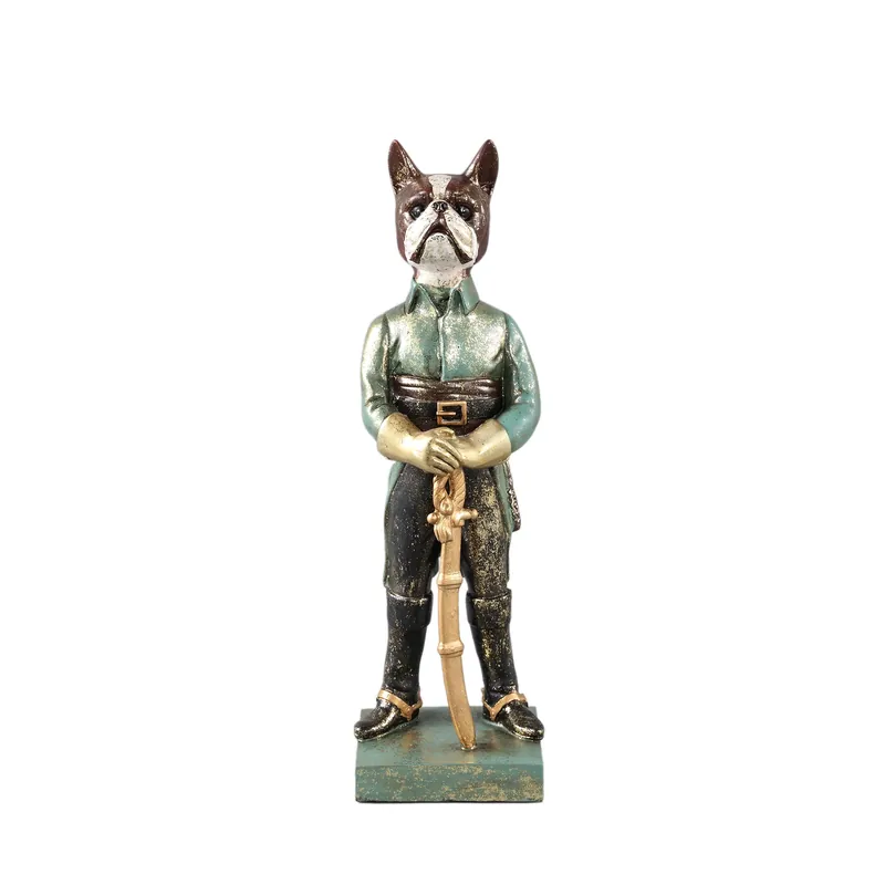 Statue – Hunde Design, Polyester Material, Grün – Arne | PTMD Aktuell