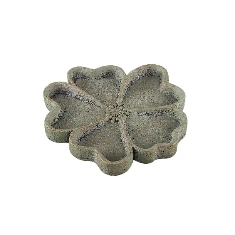 Teller - Zement, Blumenform, Relief-Design, Grün – Alyzza | PTMD Sonderaktion