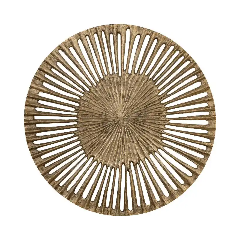 Wandpaneel – Offenes Runddesign, Aluminiumguss Metall, Goldene Optik, L – Marjun | PTMD Ausverkauf