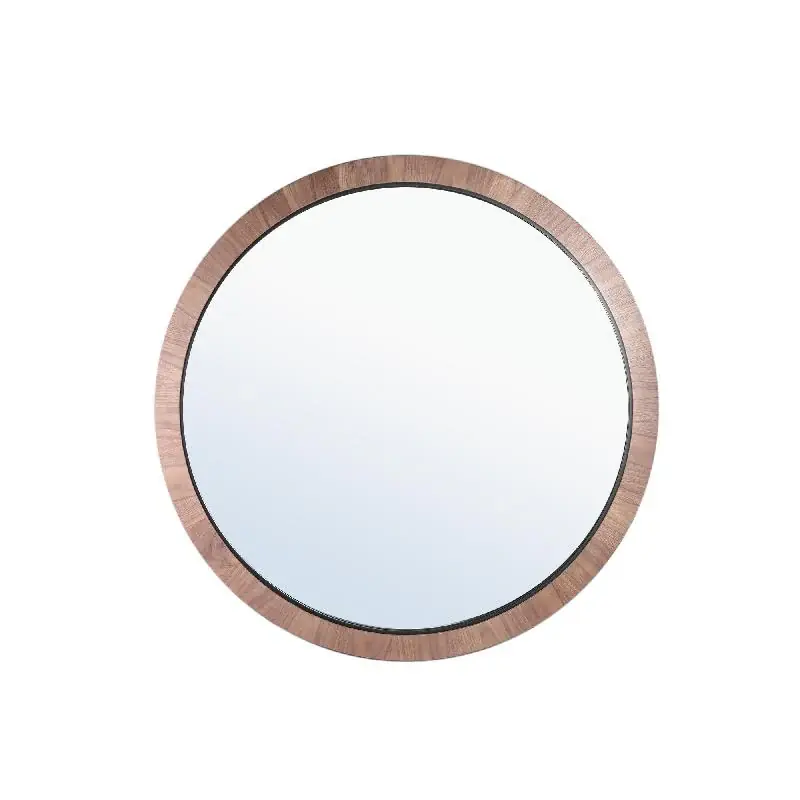 Sichere Zahlung Spiegel – Holzfurnier, Runde Form, Großes Design, Natur, XL – Tiess | PTMD