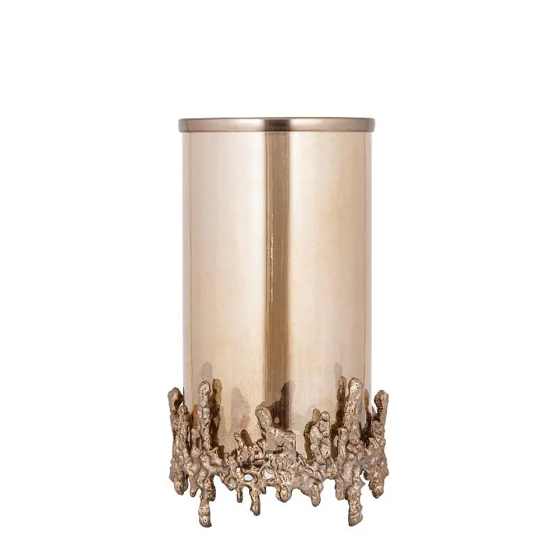Windlicht – Quadratisches Design, Raues Finish, Aluminium Material, Braun – Barrie | PTMD Jetzt Bestellen