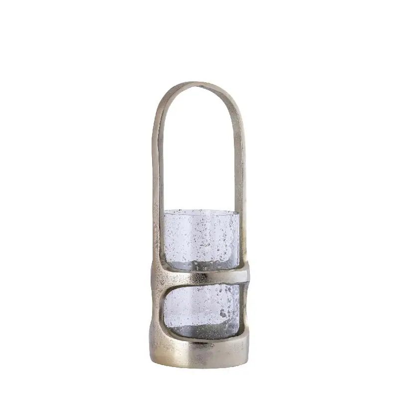 Zertifiziert Laterne – Gegossenes Aluminium Design, Hohe Form, Goldener Farbton, S – Rahana | PTMD