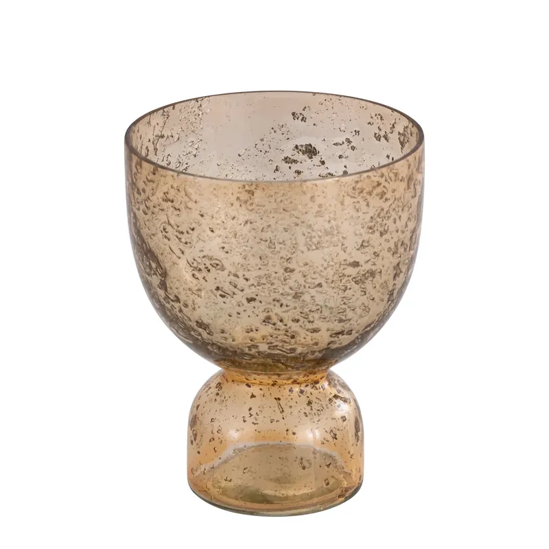 Knallerangebot Teelichthalter – Glas Material, Orange Ton, Steinoptik Look, L – Laurynn | PTMD