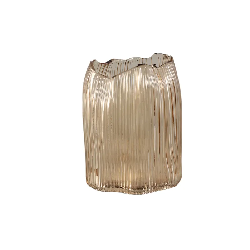 Online Kaufen Windlicht – Glas Material, Bronze Ton, Rillen Design – Dewin | PTMD