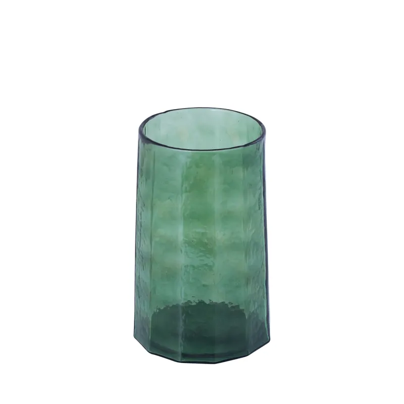 Sofort Bestellen Windlicht – Glas Material, Grün Ton, Rillen Design, M – Pernella | PTMD