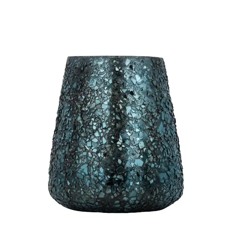 Nur Für Kurze Zeit Windlicht – Mosaik Design, Runde Form, Glasmaterial, Türkis, M – Reavis | PTMD