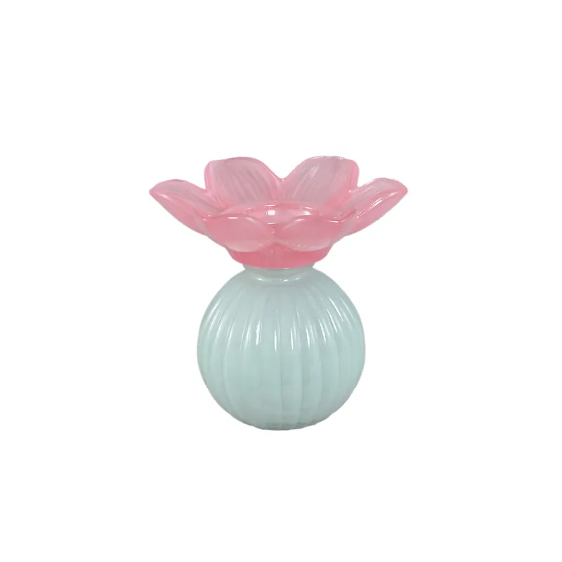 Kerzenständer – Blumendesign, Bollenform, Glasmaterial, Rosa – Leila | PTMD Neu Im Sortiment