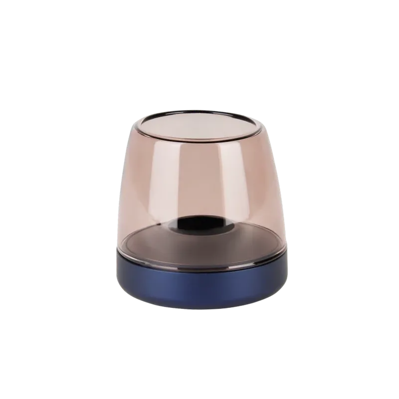 Zertifiziert Kerzenhalter aus Glas und Aluminium mit modernem Design und LED-Kerzen-Kompatibilität, Kobaltblau – Glow 10 | Kooduu