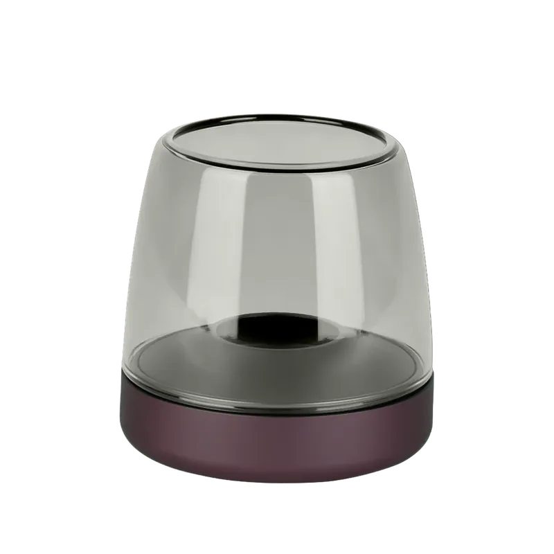 Sale Kerzenhalter aus Glas und Aluminium mit modernem Design und LED-Kerzen-Kompatibilität, Lila – Glow 10 | Kooduu