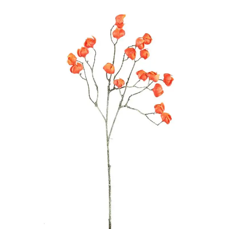 Neu Kunstzweig – Orange Lampionblüten, Zweig Arrangement, Kunststoff Verarbeitung | PTMD