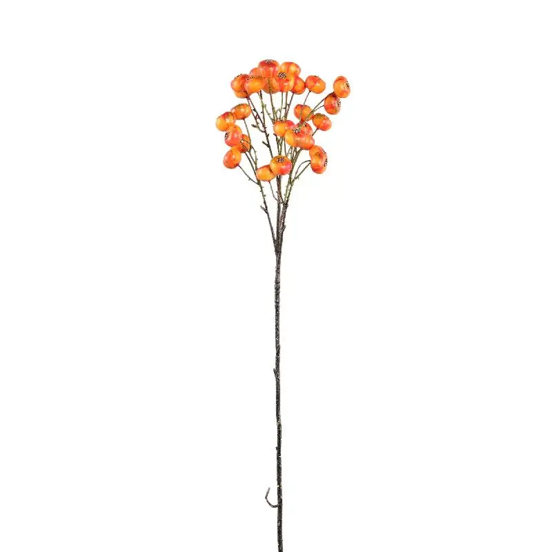 Kunstzweig – Orange Beeren, Kunststoff Material, Beschichtete Oberfläche | PTMD Geprüft