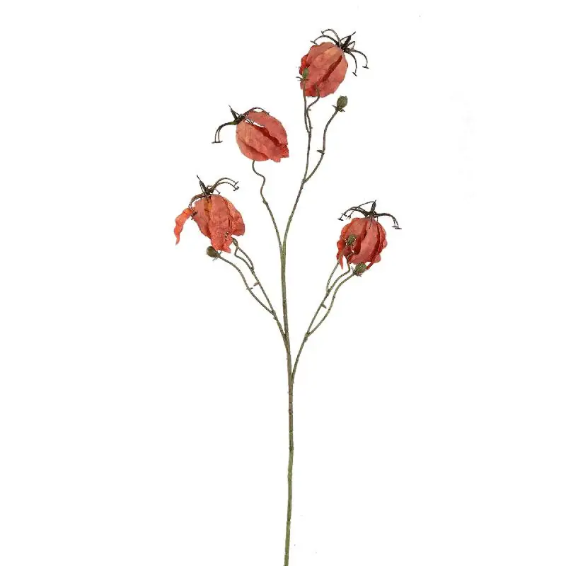 Preisreduziert Gartenblume – Oranger Gloriosa-Blütenspray aus Metall, Kunststoff und Canvas | PTMD