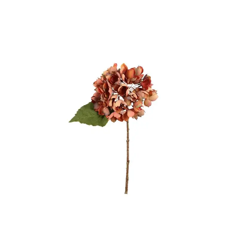 Hortensienblume - Rostfarbene Hortensienstängel, Stoff & Kunststoff, S | PTMD Zertifiziert