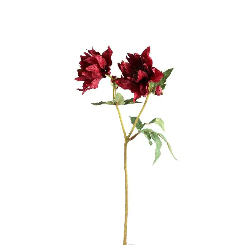 Top-Preis Rosenblume – Burgunderrose, 2 Knospen, Eisenmetall, PE-Kunststoff | PTMD