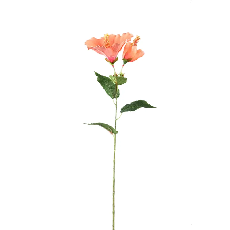 Sale Gartenblume – Hellrosa Hibiskus Spray mit Knospe, Polyestergewebe, Handgefertigt | PTMD