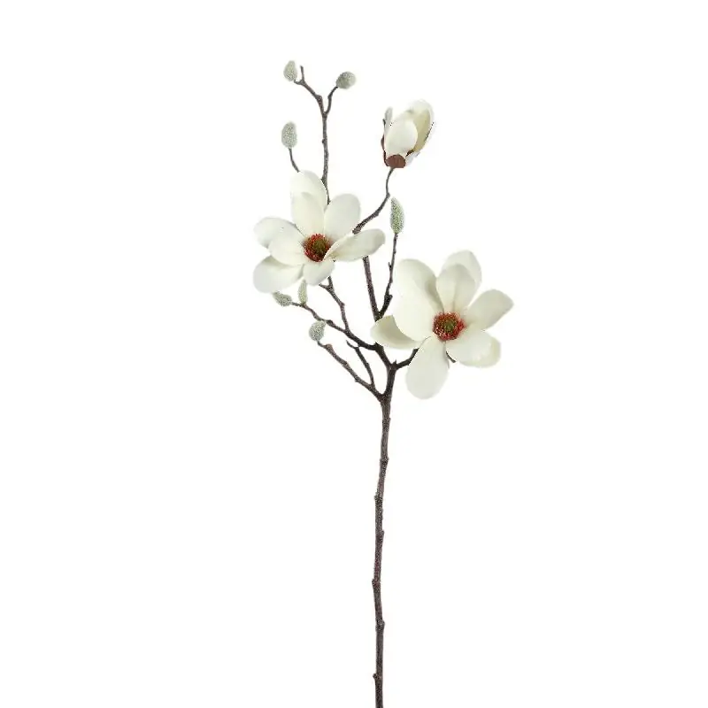 Magnolienblume – Weißer Magnolienzweig mit Knospe aus Stoff und Polyester | PTMD Neu