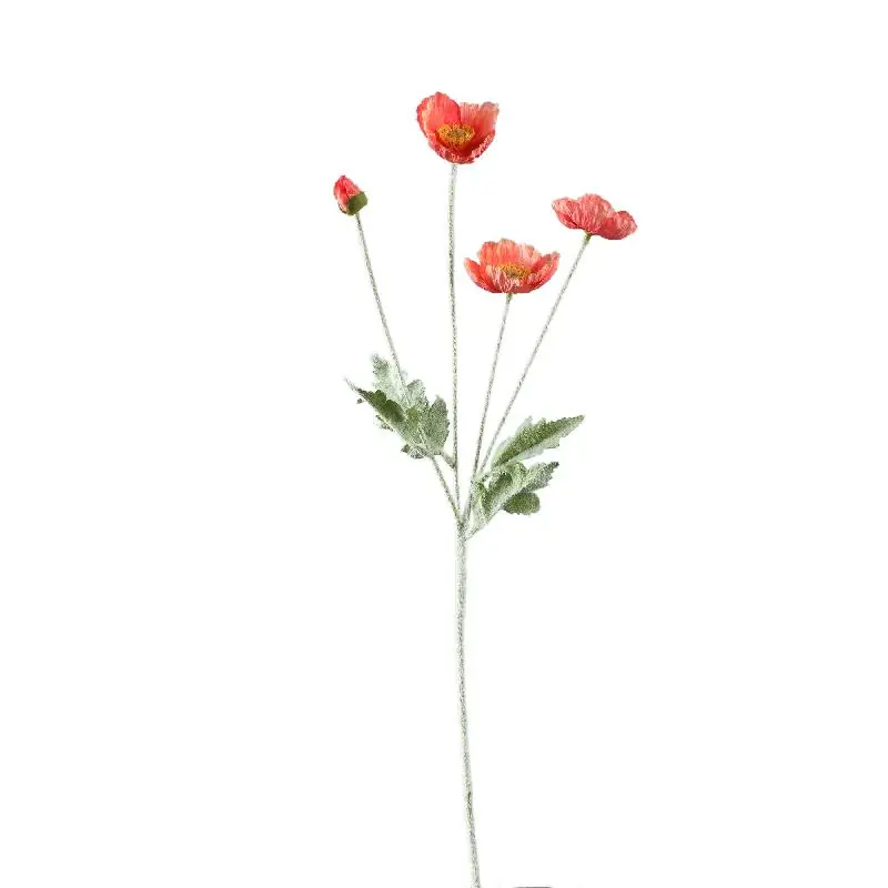 Mohnblume – Lachsorangefarbener Mohnzweig aus Stoff und Kunststoff | PTMD Preisreduziert