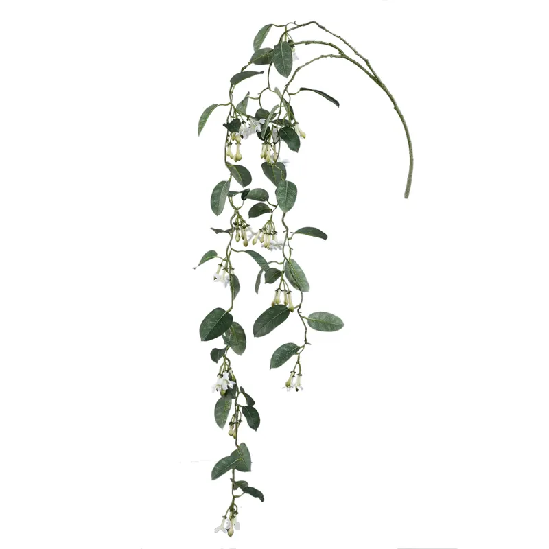 Blätterpflanze – Weiße Hängende Stephanotis aus Polyestergewebe, Eisenmetall & PE-Kunststoff | PTMD Direktkauf