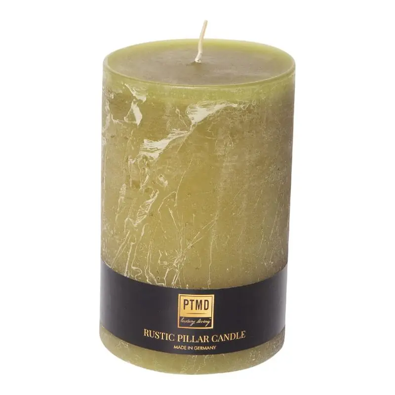 Angebot Kerze – Rustikale Struktur, Olivgrüne Farbe, 150x100 | PTMD