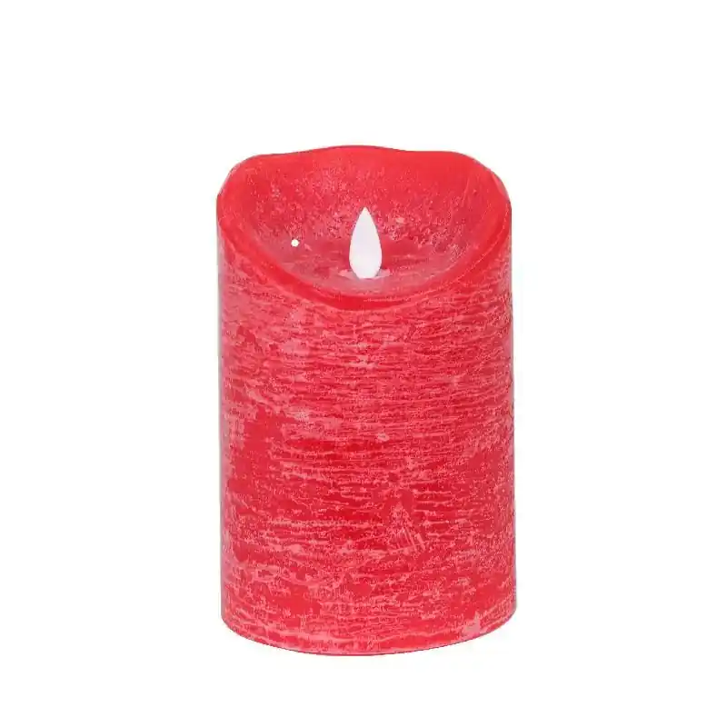 Expressversand LED Kerze – Rustikale Oberfläche, Bewegliche Flamme, Timer Funktion, L | PTMD