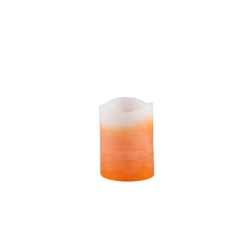 LED Kerze – Ombre Farbeffekt, Orange Farbe, Flackernde Flamme, S | PTMD Markenprodukt