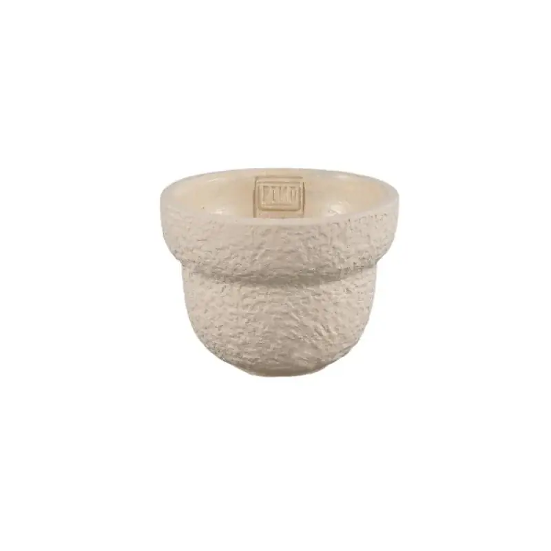 Must-Have Blumentopf – Runde Form, Raue Oberfläche, Creme Farbe, S – Hillie | PTMD