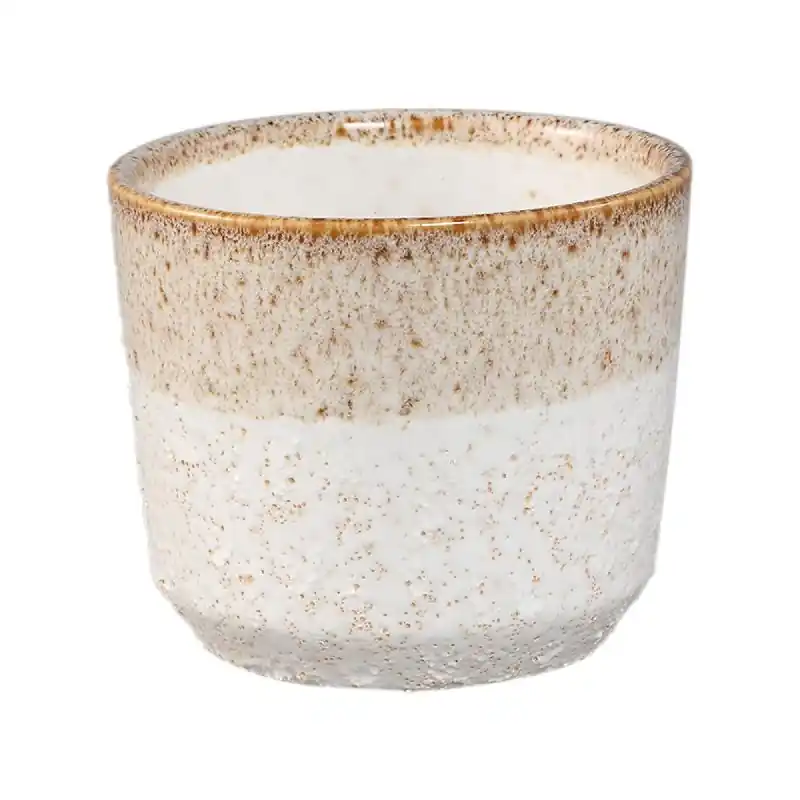 Preiswert Blumentopf – Runde Form, Keramik Material, Zweifarbige Oberfläche, Creme Oberfläche, S – Verlyn | PTMD