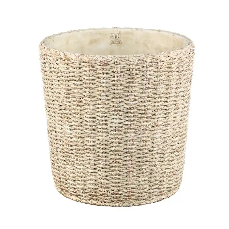 Topf – Runde Form, Zementmaterial, Korbmuster, XXL - Ranel | PTMD Preiswert