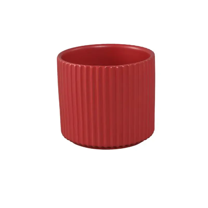 Topf – Rund Form, Gerippt Design, Rosa Matt, M - Renaud | PTMD Rabatt
