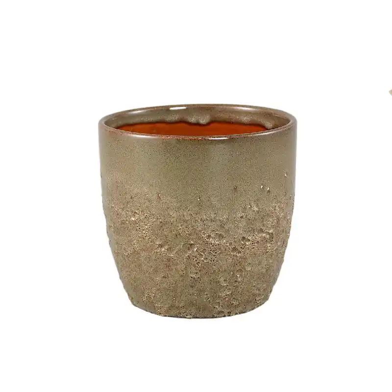 Blumentopf - Keramik, Runde Form, Bauchige Form, Grün, M - Harper | PTMD Online Kaufen