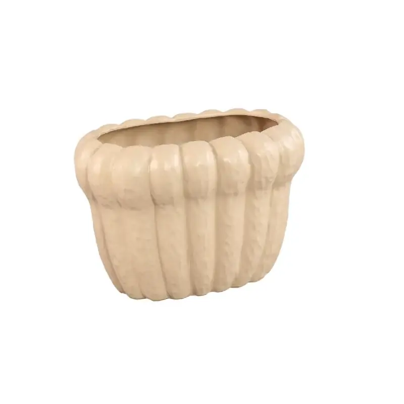 Direkt Vom Hersteller Topf – Ovale Form, Keramik Material, Geripptes Design, L – Samaran | PTMD