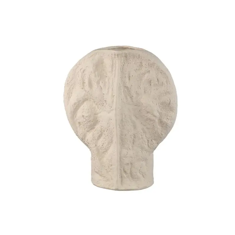 Vase – Struktur Design, Keramik Material, Taupe Farbe, L – Linos | PTMD Must-Have