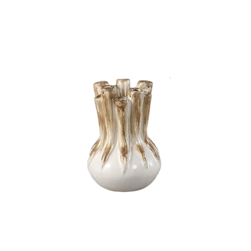 Top-Angebot Vase – Röhren Design, Keramik Material, Creme Farbe, S – Manali | PTMD