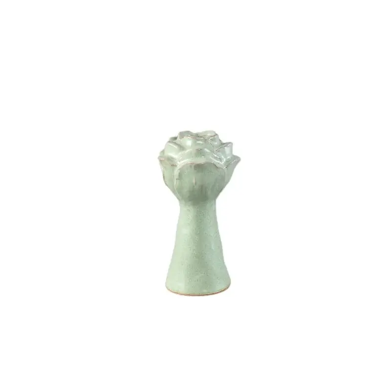 Vase – Keramikmaterial, Blumenform Design, Mintgrüne Farbe, S – Minerva | PTMD Billig