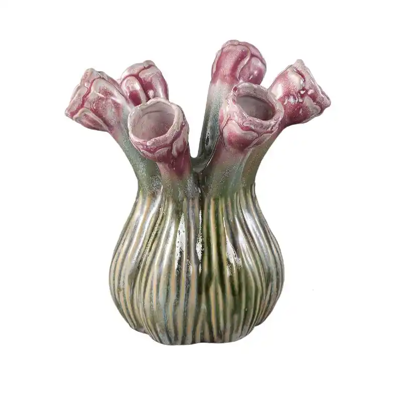 Vase – Blumenform Design, Keramik Material, Flieder Farbe, L – Annmarie | PTMD Saisonangebot