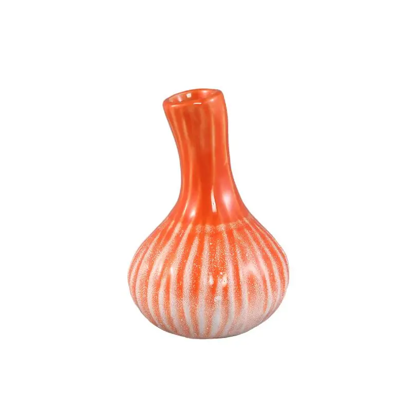 Vase – Knoblauchform Design, Keramik Material, Orange Farbe, M – Jaclyne | PTMD Highlight