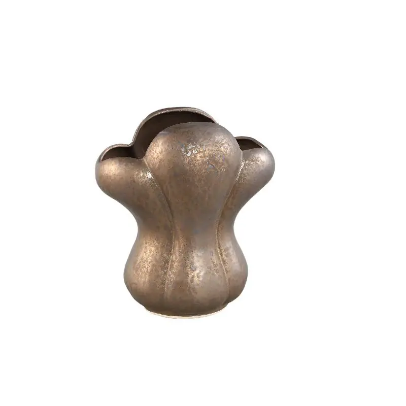 Vase – bronzefarbene Gestaltung, französisches Lilienmotiv, keramische Oberfläche, M – Mellie | PTMD Bestseller