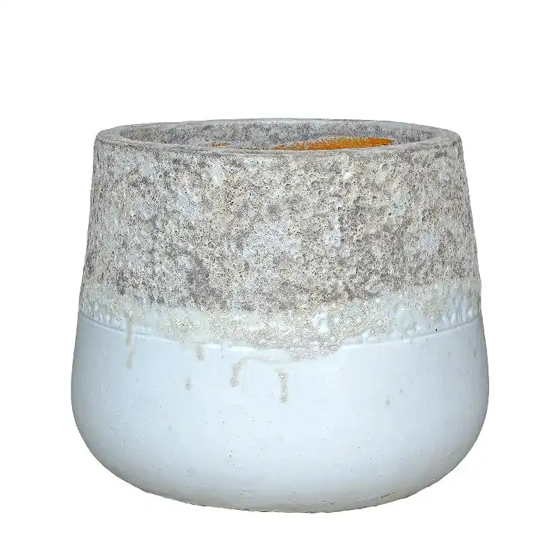 Topf – Raues Design, Runde Form, Keramik Material, M – Lenz | PTMD Markenware