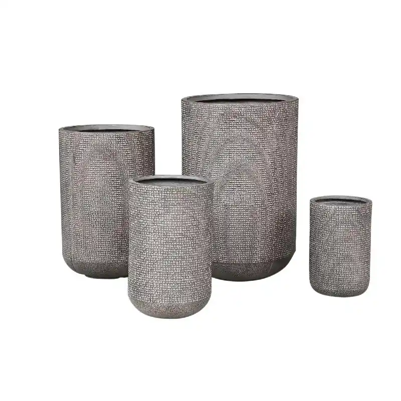 Topf – braune Oberfläche, gemusterte Optik, runde Form, hohe Form – Rylon | PTMD Top-Preis